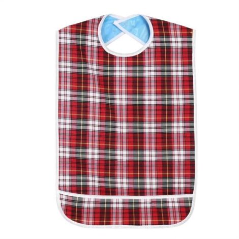 Bavoir Imperméable à l\'Eau Bavoir de Repas Adulte Protection vetement Tablier - Rouge (1/4)