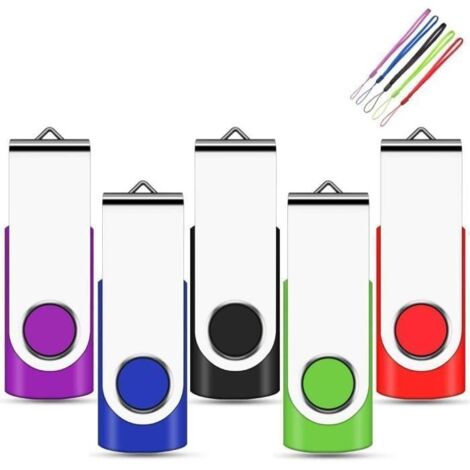 Lot De 5 Clés USB 2.0 32Go Flash Drive Pivotant Stockage Disque Mémoire Stick Pendrive