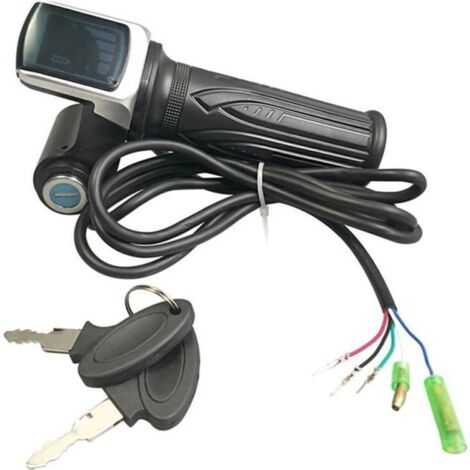 AccéLéRateur de Torsion de VéLo pour AccéLéRateur de VéLo éLectrique 36 V 48 V PoignéE de Gaz AccéLéRateur LCD Affichage Clé de (1/4)