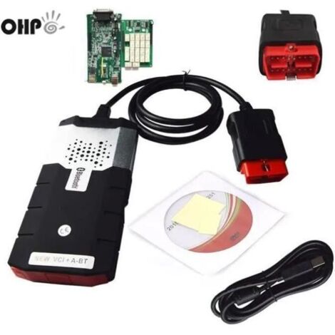OHP 2018 150e CDP PRO 2015R3 avec Bluetooth DS avec l\'outil de diagnostic d\'activateur OBD2 Noir (1/4)