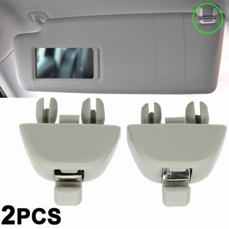 Clips de pare-soleil - Volkswagen - 2X Gris - Plastique ABS - Remplacement direct - Compatible VW/Audi