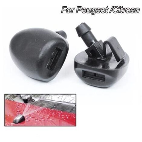 2PCS Jet Gicleur d\' avant essuie-glace Buse de lave-glace pulvérisateur pour Peugeot 407 206 206 Citroën C2 C5 MK1 OE6438J2 (1/4)