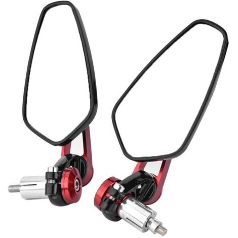7/8\"22mm Rétroviseurs rouges de moto de barre extrémité latéraux Universel en alliage d\'aluminium (1/2)