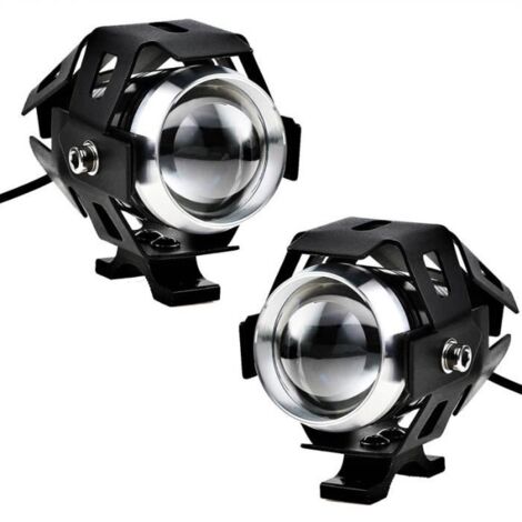 2pcs 125W Phare Moto Feux Additionnels LED Phares Avant Moto Anti Brouillard Projecteur Spot LED Etanche pour Moto Quad Scooter