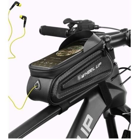 Sacoche de Cadre vélo - VOLY - étanche - écran Tactile - 3 boucles en nylon - pour téléphone 7\" (1/4)