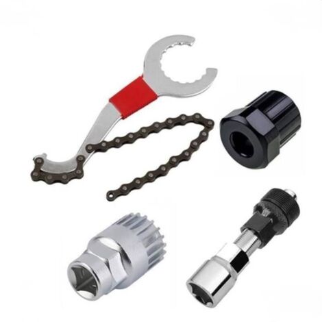 Kit D’outils De Démontage De Cassette De Dérailleur De Vélo Kit De Réparation Multifonction Avec Fouet À Chaîne Outils (1/3)