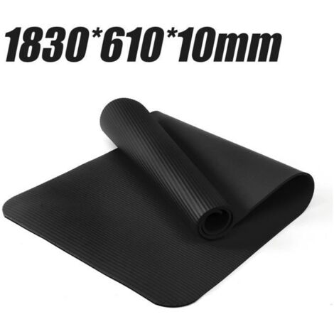 TEMPSA - Tapis de yoga gymnastique - 1830x610x10mm - anti glissant - noir (1/4)