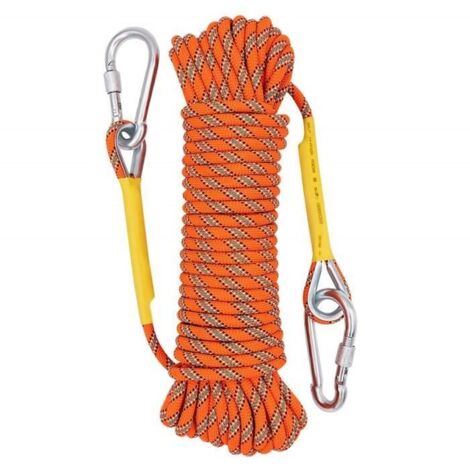 20M Corde De Sécurité d\'escalade Extérieure Anti-déchirures Alpinisme Sauvetage Corde avec 2 Mousquetons, pour (1/4)