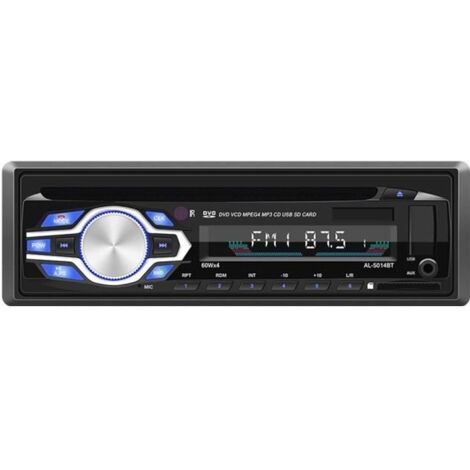 Autoradio Voiture Stéréo Mains Libres Bluetooth pour voiture Radio FM Lecteur MP3 Lecteur/CD Bluetooth/USB 12/24V avec télécommande