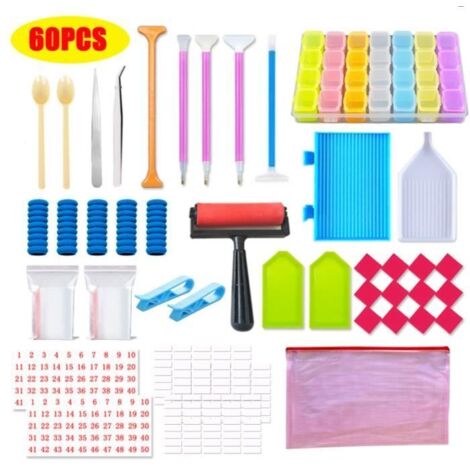 Kit Diamond Painting Accessoires Stylo Outils Kit Complet Diamant Painting Accessoire, 60 Pcs Broderie Diamant Accessoires (1/3)