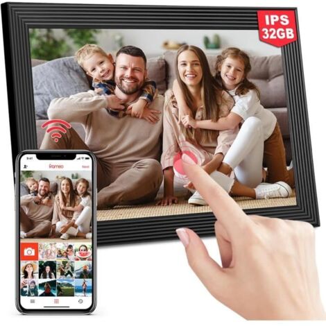 Cadre Photo Numérique WiFi 10,1 Pouces à IPS Écran Tactile HD 32Go Cadre Digital Rotation Automatique Partager des Photos et Vidéos (1/3)
