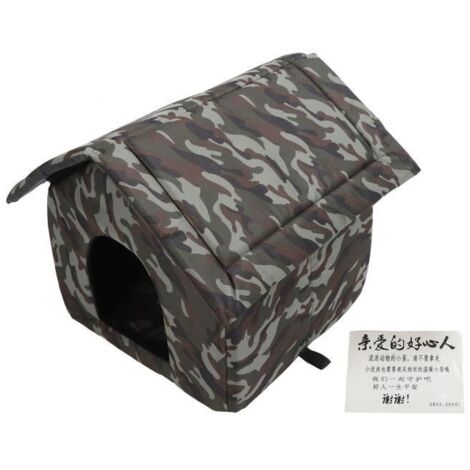 Maison de chat sauvage extérieure - Vvikizy - Taille M - Vert - Tissu Oxford - Imperméable et chaud (1/3)