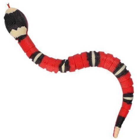 Jouet serpent à détection intelligente - SURENHAP - Blanc - 3D réaliste - Mouvement flexible - Pour chat (1/3)