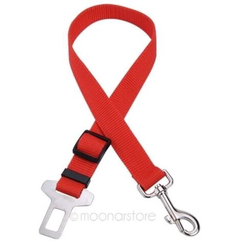 Laisse Ceinture de Sécurité pour Chien Chat Animaux de Compagnie Promenade pour les Sièges de Voiture Auto Accessoire Rouge 43.5cm-6 (1/3)
