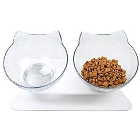 Gamelles Doubles - Noname - Inclinées - PVC - Transparent - Pour Chats (1/3)
