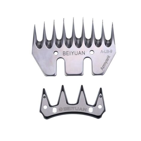 BEIYAN Lame tondeuse 9 dents droites pour tonte mouton bétail chèvre en acier inoxidable (1/4)