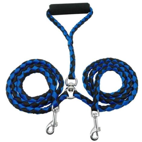 2 Voies Double Coupleur Non-Tangle Nylon Chien Chat Marche Double Laisse Plomb Traction Animal Ceinture (1/3)