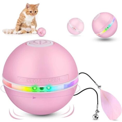 Jouet Pour Chat Interactives Balles Pour Chats Avec Lumières Led,Auto-Rotative à 360 Degrés,Chargement Usb,Pour Animaux Chien (1/3)