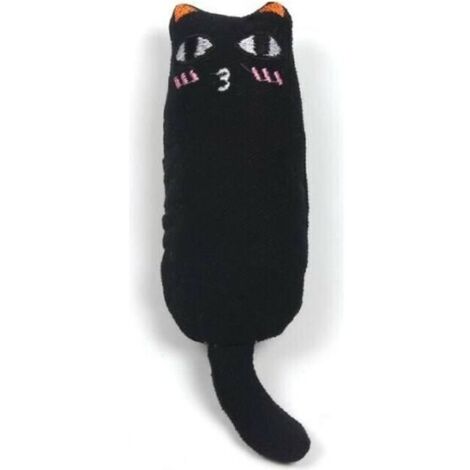 Jouet pour Chat Couleur Noir Doudou à Mâcher rempli d\'Herbe à Chat Cataire Menthe Anti-Stress