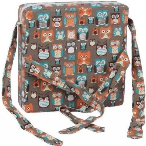 Coussin d\'appoint Réhausseur en Tissu Oxford pour Chaise de Salle à Manger Enfant Caricature Chouette Cafe (1/3)