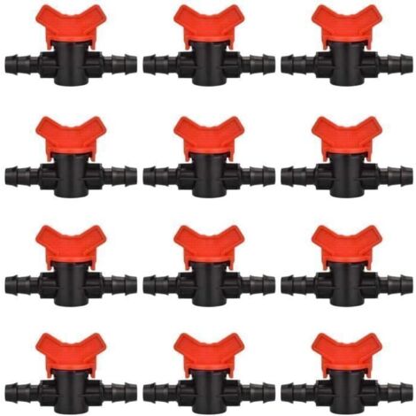 12 PCS Robinet de Jardin pour Tuyau, Tuyau Vanne d\'irrigation 16 16mm Robinet d\'arrêt raccord en Plastique pour Le contrôle extér (1/4)