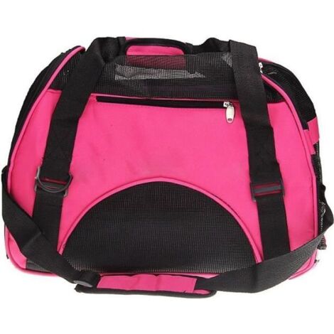 Sac de transport de voyage pour chien chat Sac d\'animal de compagnie en tissu rose (1/3)