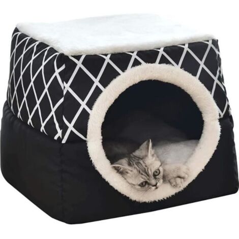 Niche pour chat - Noname - 35x33x30cm - Noir - Coussin amovible - Confortable et antidérapant (1/3)