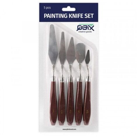 Couteaux à Peindre - Professionnels - Ensemble de 5pcs - Acier - Manche en Bois - Mixte (1/3)