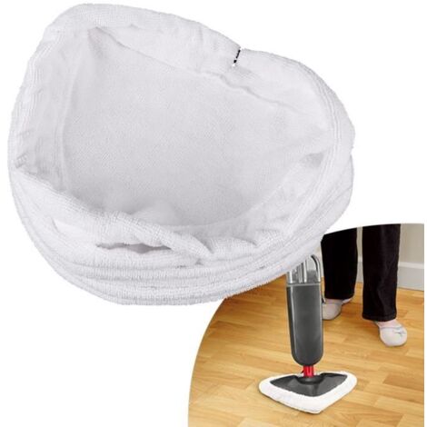 6x Housse blanc Microfibre pour vadrouille à vapeur 28 x 22 x 22cm remplacement lavable (1/3)