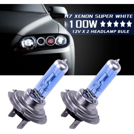2 X H7 Ampoule Lampe Xenon Halogene 100W 8500k 12V Blanc de phare de voiture halogène super lumineux