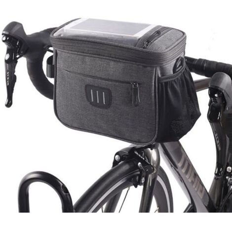 Sacoche Vélo Guidon Étanche Sac de Cyclisme écran Tactile Support Téléphone Sac à Bandoulière Amovible Bande
