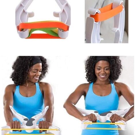 Wonder Arms Appareil De Musculation Bras – 3 Bandes Résistantes Interchangeables – Pour Biceps, Triceps, épaules – Compact, Portable – Blanc