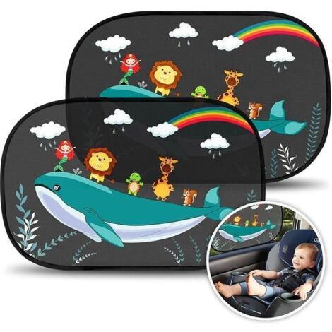 Pare-Soleil Voiture Bébé,Pare-Soleil Auto-Adhésifs pour Enfants,Pare Soleil Fenêtre pour vitres latérales Blocage des Rayons UV (1/4)