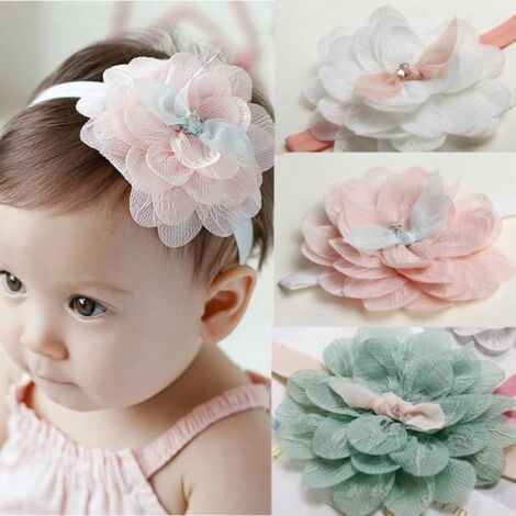 Lot de 6 accessoires pour cheveux jolies filles bébé bandeau cheveux de fleur (1/2)