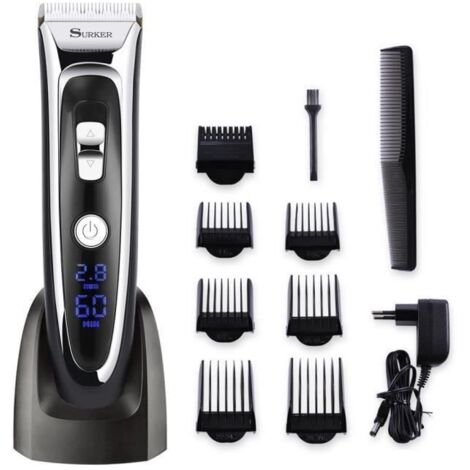 Tondeuse Cheveux Professionnelle MOONMINI - Sans Fil Rechargeable - Ecran LCD - 7 Peignes de Guidage Inclus