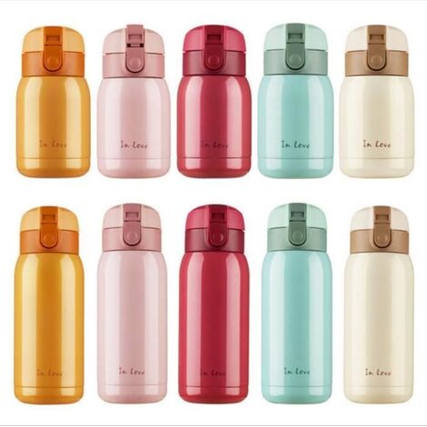 Mini Thermos en acier inoxydable Thermos de tasse a ventre gros Bouteille isolant Thermos de ventre gros en acier inoxydable ( Bleu (1/4)