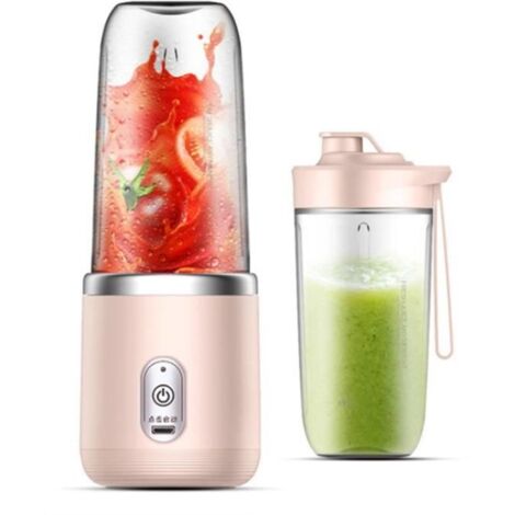 Extracteur de Jus,Extracteur de Fruits,Presse-Agrumes Portable - 6 Lames - Chargement USB - Rose (1/4)