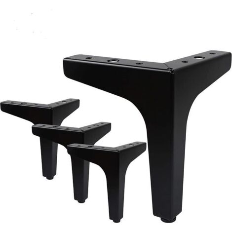 Pieds de meubles de rechange - Modernes - Métal - Noir - Lot de 4 - Hauteur 15 cm (1/4)