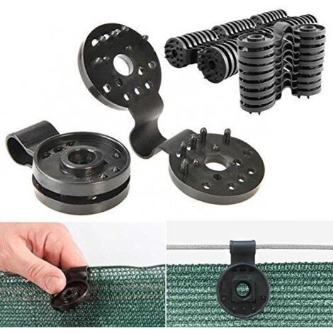 20 clips de fixation traités anti-UV pour brise vue pour le jardin et où une protection solaire est requise (1/4)