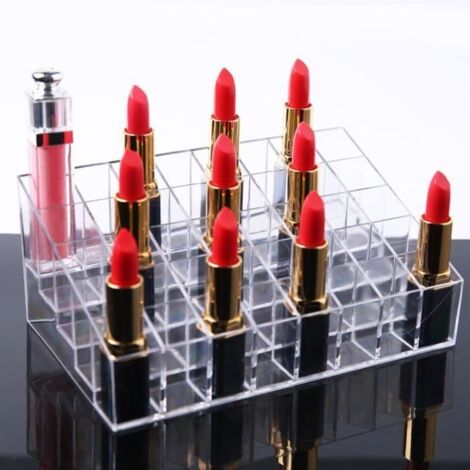 40 Grilles Cosmétique Boîte Rangement Rouge à Lèvre Acrylique Transparent (1/4)