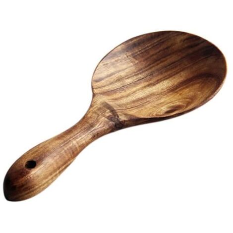 Cuillere bois teck Cuillere a riz en bois massif naturel Cuillere a servir de grosse pomme de terre de palette de riz en bois (1/4)