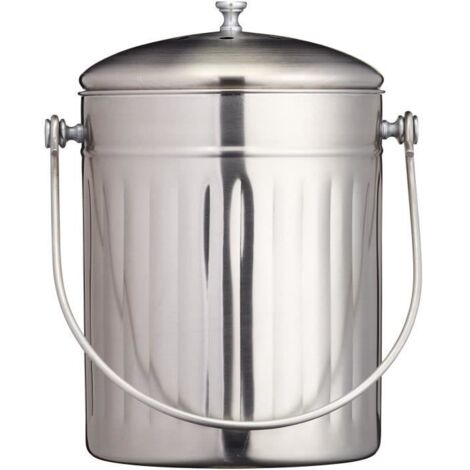 5 Liter Seau à Compost en Acier Inoxydable pour comptoir de Cuisine - Seau à Compost Seau de Cuisine Compost avec Couvercle (1/4)