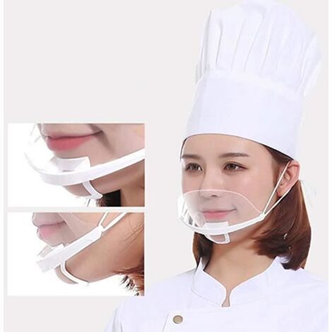 10pcs Transparent Anti-brouillard de Pulvérisation Saliva Spit Bouclier de Chef Protection Alimentaire Bouche Couverture Protecteur (1/4)