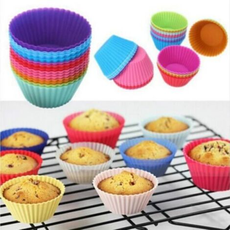 Caissettes À Cupcakes En Silicone (Set De 24) Moule En Silicone Pour Muffins Cupcakes Gâteau Rond Et Gelée Chocolat