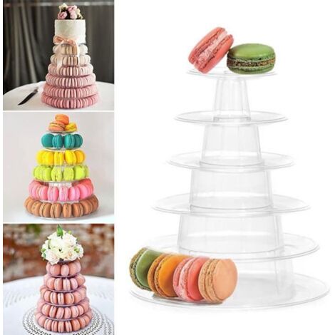 Présentoir à gâteau Macaron Support de tour à gâteau rond en plastique à 6 couches (1/4)