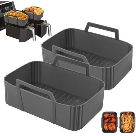 2 Pièces Silicone Moule Air Fryer Accessoires, Friteuse Sans huile Friteuse Air Chaud Panier Réutilisable Silicone Papier Cuisson (1/4)