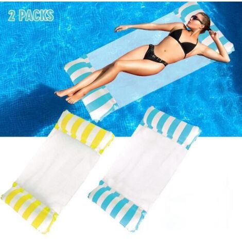Hamac flottant gonflable - Hamac Flottant - Lot de 2 - Tissu PVC - Confort ergonomique - Facile à ranger
