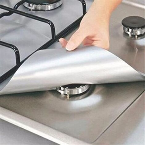 10pcs Plaque de cuisson à gaz universel Protection d\'écran /Protection Cuisinière à gaz plaque de cuisson réutilisable (1/4)
