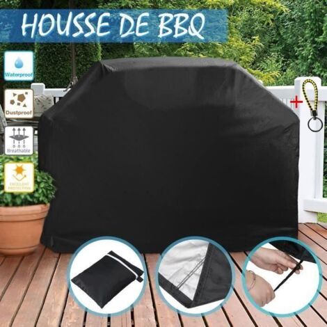 145 x 61 x 117cm Housse de Barbecue Protection Couverture Outdoor Jardin BBQ Cover Etanche Bâche Grill Noir (1/2)