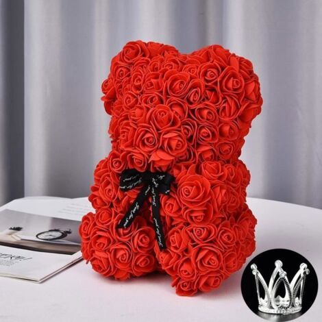 Rose Ours éternel Fleur Ours en Peluche Fleurs artificielles Saint Valentin Anniversaire de Mariage Anniversaire Cadeaux Jouets (1/4)